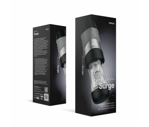Nexus Alpha Surge Rotating & Suction Intimate Machine Black