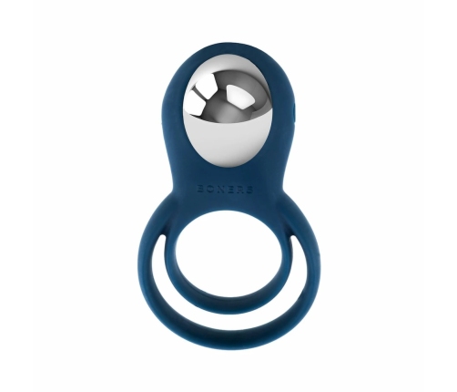 Boners Vibrating Intimate Ring for Couples Blue Silicone Rechargeable