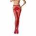Passion S001 Intimate Mesh Strip Pants Red - Seamless Design, Flexible Fit One Size