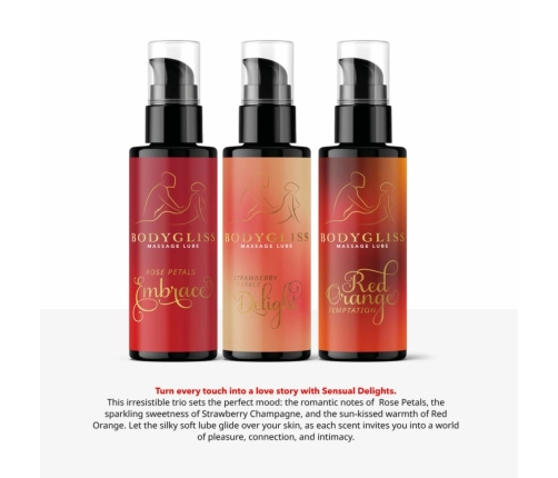 BodyGliss Travel Edition 3-Pack - Red Orange, Strawberry, Rosepetals