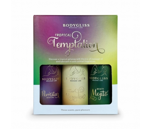 BodyGliss Travel Edition 3-Pack Lubricant Set Tropical Cocktail Scents