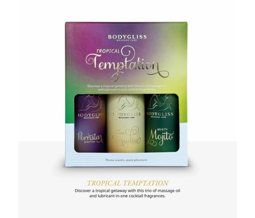 BodyGliss Travel Edition 3-Pack Lubricant Set Tropical Cocktail Scents