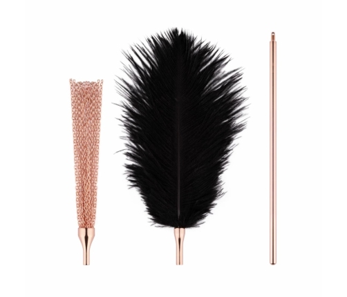 Rosy Gold Feather Tickler & Whip - 2-in-1 Rose Gold Accessory