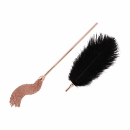 Rosy Gold Feather Tickler & Whip - 2-in-1 Rose Gold Accessory