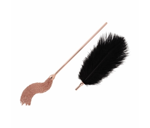 Rosy Gold Feather Tickler & Whip - 2-in-1 Rose Gold Accessory