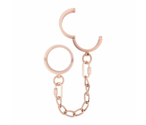 Rosy Gold Adjustable Metal Handcuffs with Quick Release, Rose Gold Finish