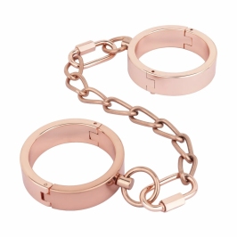 Rosy Gold Adjustable Metal Handcuffs with Quick Release, Rose Gold Finish