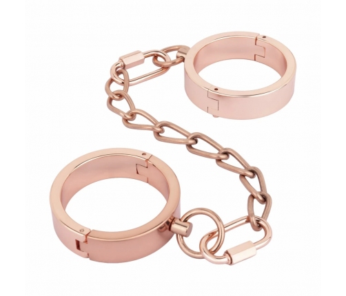 Rosy Gold Adjustable Metal Handcuffs with Quick Release, Rose Gold Finish