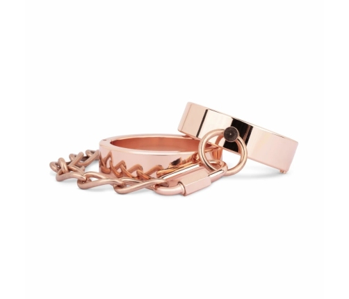 Rosy Gold Adjustable Metal Handcuffs with Quick Release, Rose Gold Finish
