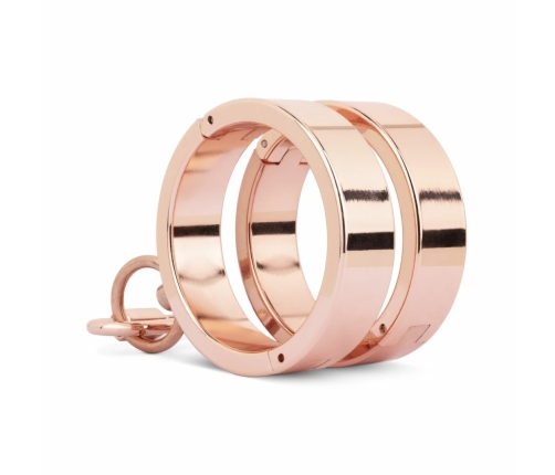 Rosy Gold Adjustable Metal Handcuffs with Quick Release, Rose Gold Finish