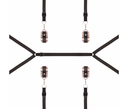 Rosy Gold Under-Mattress Restraint Set Black - Adjustable Comfort System