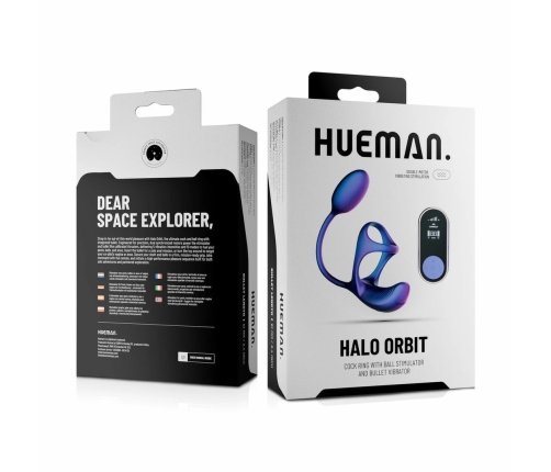 Hueman Halo Orbit Dual-Motor Intimate Ring, Purple, Remote-Controlled