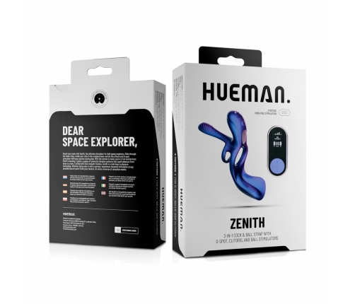 Hueman Zenith Intimate Ring with Dual Stimulation, Purple, Remote Control