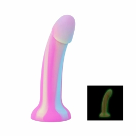Easytoys Dildo Collection Candy Swirl Pink Silicone Glow-in-the-Dark 18cm