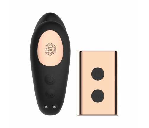Rosy Gold C-Shape Black - Multi-Zone Vibrator with Luxury Charging Case