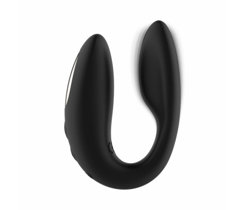 Rosy Gold C-Shape Black - Multi-Zone Vibrator with Luxury Charging Case