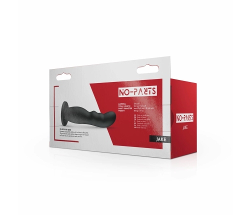 No-Parts Jake Intimate Model with Stable Base Black 16.8cm Silicone