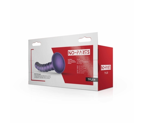 No-Parts Metallic Purple Intimate Silicone Model with Suction Base 17cm