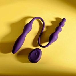 Playboy This & That Double-Ended Vibrator Purple 10 Modes Waterproof