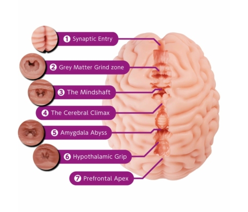 Seiraku Toys XTC Japan Brain Hacker DX Intimate Device Peach, 7-Zone Texture, Premium Quality