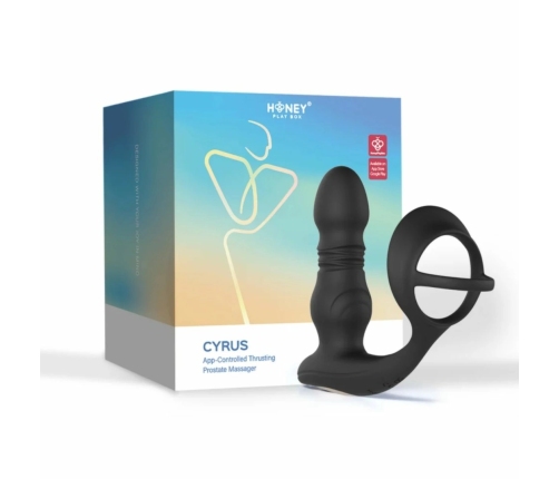 HoneyPlayBox Cyrus Pro Thrusting Anal Massager Black Silicone App-Controlled