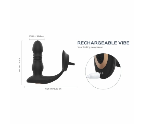 HoneyPlayBox Cyrus Pro Thrusting Anal Massager Black Silicone App-Controlled