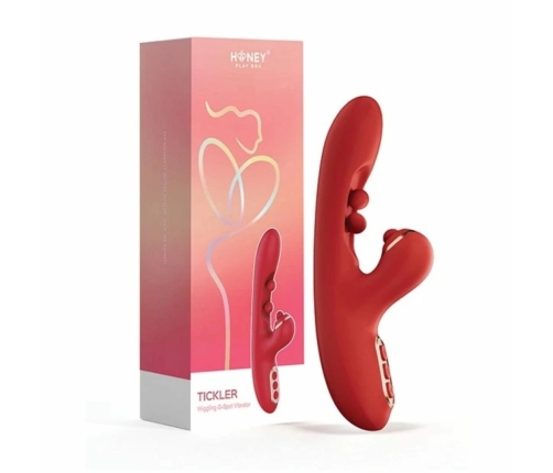 HoneyPlayBox Tickler Red - Wiggling & Tapping Multi-Function Vibrator