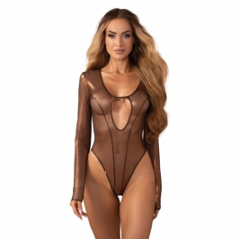 Obsessive Soranna Brown Bodysuit with Long Sleeves and Open Design Obsessive Soranna Brown Bodysuit with Long Sleeves and Open Design