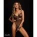 Obsessive Soranna Brown Mesh Bodysuit with Underwire, Adjustable Straps