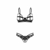 Obsessive Euridia 2-Piece Open Set Black - Geometric Straps & Underwire XL/XXL