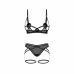 Obsessive Euridia Black 2-Piece Set with Geometric Strap Design M/L