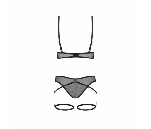 Obsessive Euridia Black 2-Piece Set with Geometric Strap Design XS/S