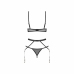 Obsessive Euridia 3-Piece Lingerie Set Black - Underwired Bra, Garter Belt, Thong