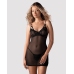 Obsessive Euridia Chemise & Tanga Set Black - Elegant Lingerie Ensemble