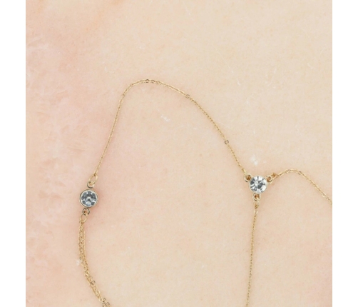 Otazu Twin Crystal Bodychain Transparent - Elegant Adjustable Jewelry One Size