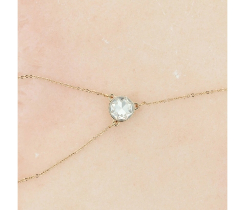 Otazu Harmony Crystal Anklet Transparent - Elegant Adjustable Chain One Size