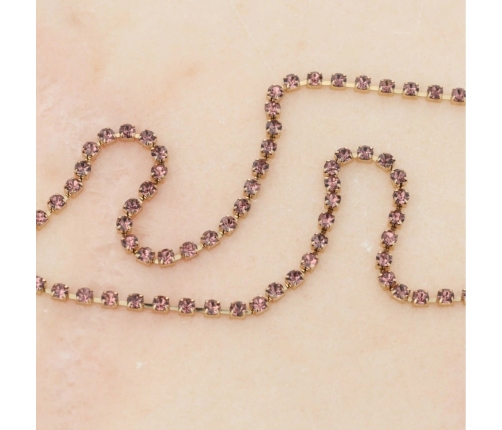 Otazu Belly Chain Crystal Amethyst - Adjustable Elegant Waist Jewelry One Size