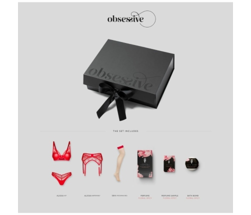 Obsessive Aliosa Gift Box Red - Luxury Lingerie & Fragrance Set