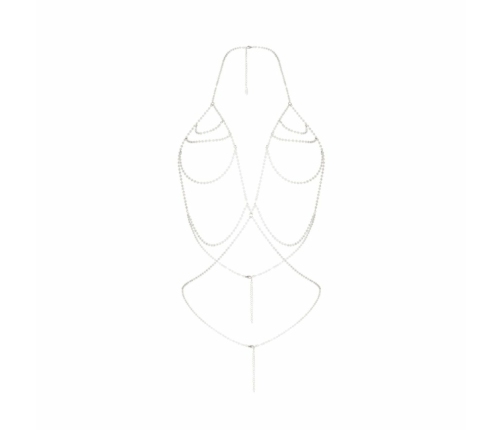 Obsessive Lyxa Silver Body Jewelry Bra - Adjustable Beaded Design One Size