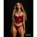 Obsessive Redya Corset Set Red - Glossy Finish, Adjustable Fit, Size S/M