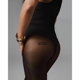 Obsessive Patrise Classy Black Tights - Elegant Semi-Transparent Design S/M