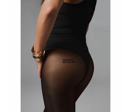 Obsessive Patrise Classy Black Tights - Elegant Semi-Transparent Design S/M