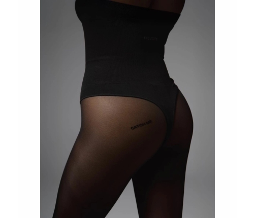Obsessive Patrise Me Black Semi-Transparent Tights with Back Detail S/M