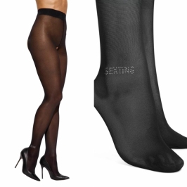 Obsessive Norless Innovative Crotchless Tights Black Lingerie Accent S/M