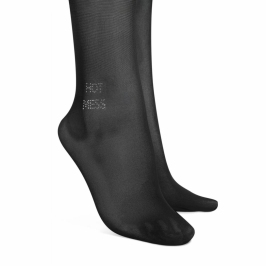 Obsessive Norless Mesh Open Design Tights Black - Decorative HOT MESS Detail S/M