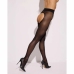 Obsessive Norless Mesh Open Design Tights Black - Decorative HOT MESS Detail S/M