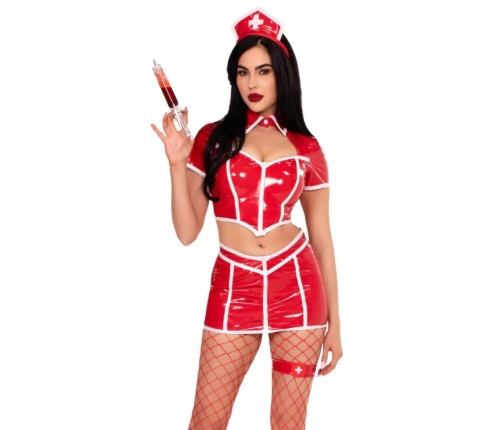 Leg Avenue Red Alert Nurse Costume Red - Stylish Party Uniform Set M