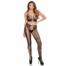 Leg Avenue Lace Crop Top & High-Waisted Tights Set Black S/M