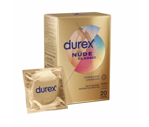 Durex Nude Ultra Thin Condoms 20pcs - Natural Sensation, Easy-On Fit