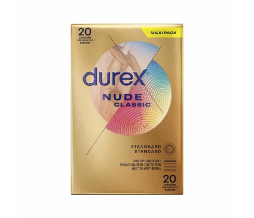 Durex Nude Ultra Thin Condoms 20pcs - Natural Sensation, Easy-On Fit
